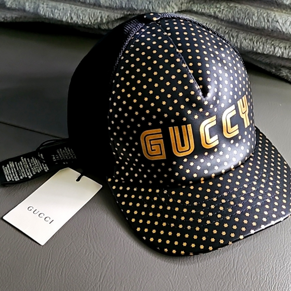 NWT GUCCI AUTHENTIC LEATHER Superstar baseball hat L 58CM women's unisex AWESOME